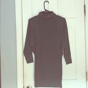 Long gray sweater dress